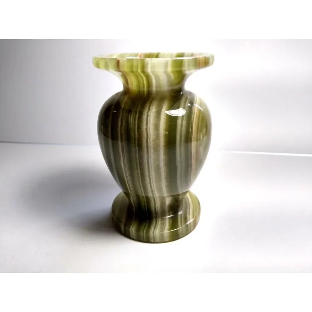 Vintage Green Onyx Marble Bud Vase Made in Pakistan 3